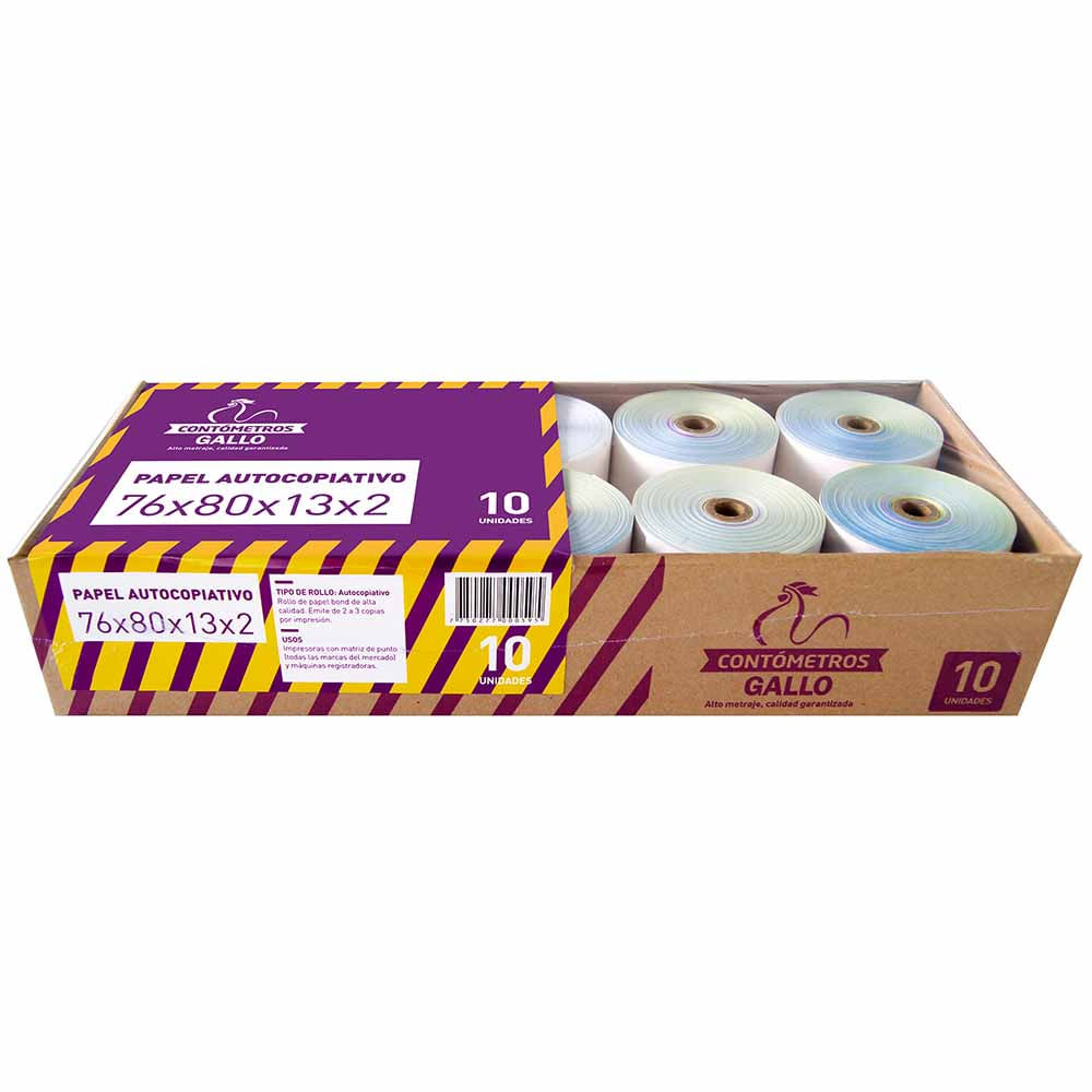Papel Autocopiativo CONT 50Grs-76X80X13X2 10U