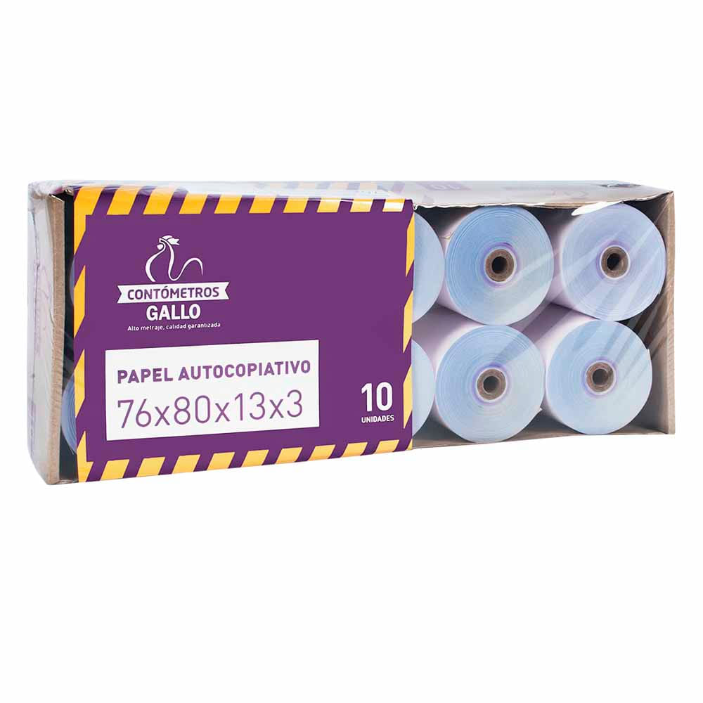 Papel Autocopiativo CONT 50Grs-76X80X13X3 10U