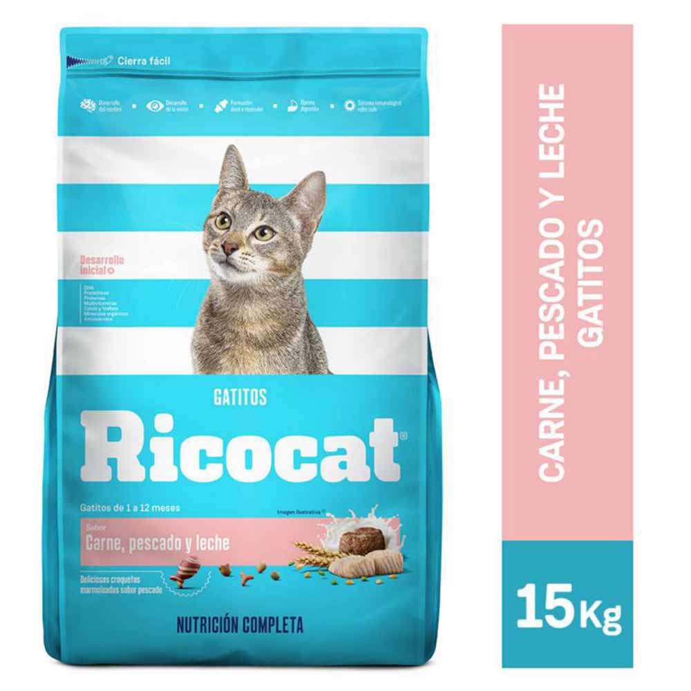 Alimento para Gatos RICOCAT Gatito Multisabor Bolsa 15Kg