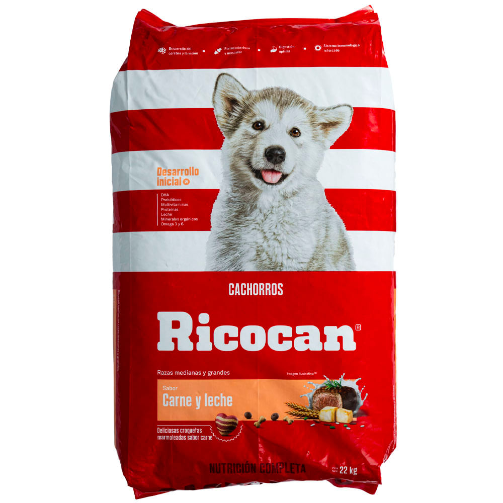 Alimento para Perros RICOCAN Cachorro sabor carne Bolsa 22Kg