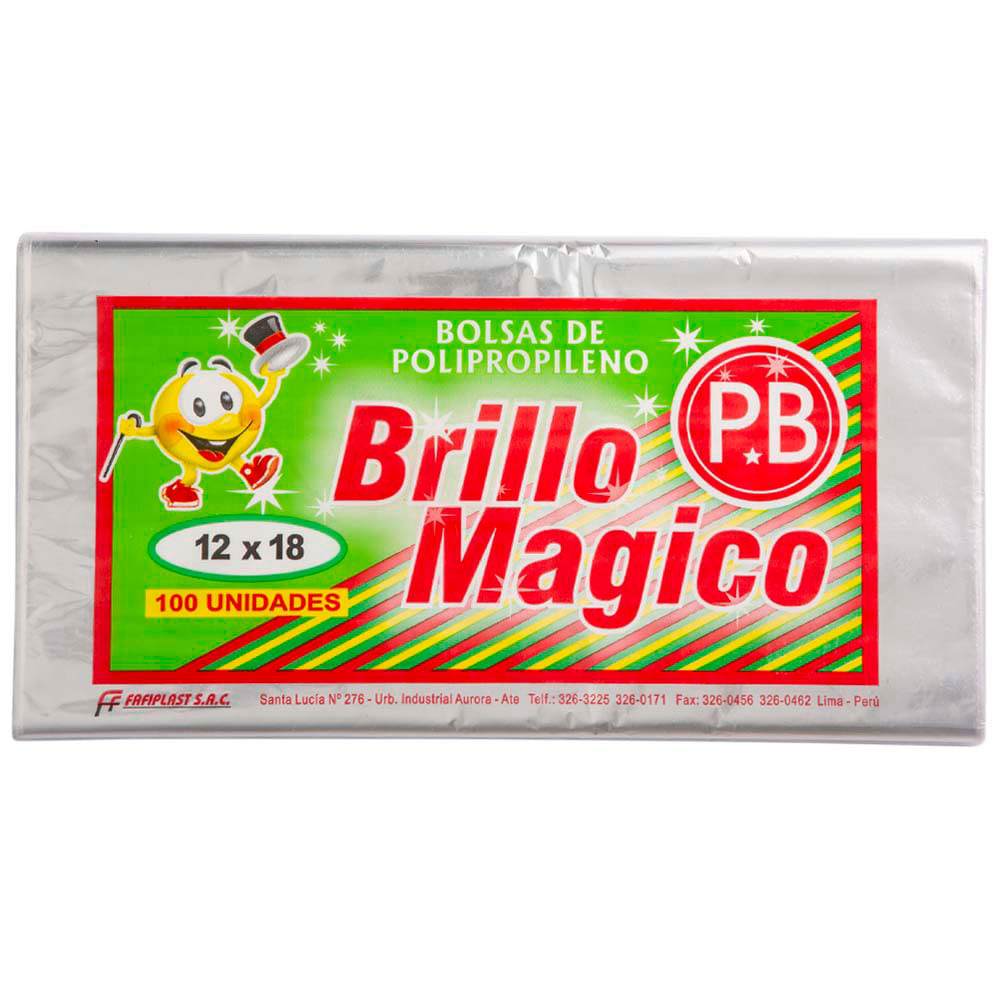 Bolsa Brillo Magico PB 12x18 x100un