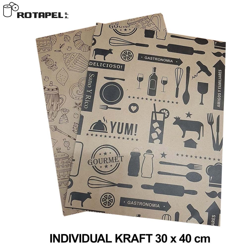 Individual de papel Kraft ARO 30x40cm x100un