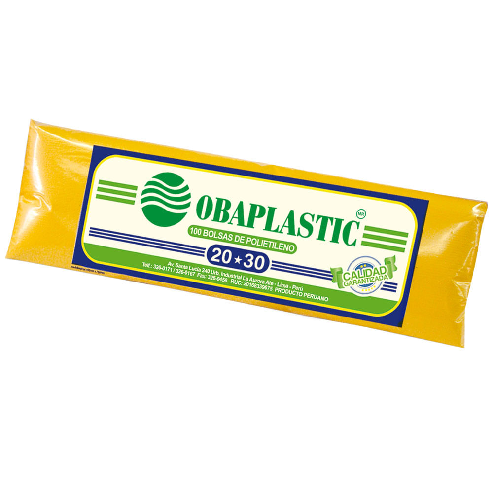 Bolsas PB Planas Amarillo Oba 20X30