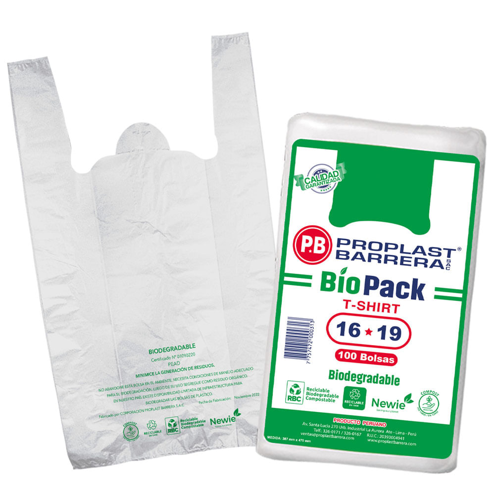 Bolsa T Shirt Bio Natural 16X19