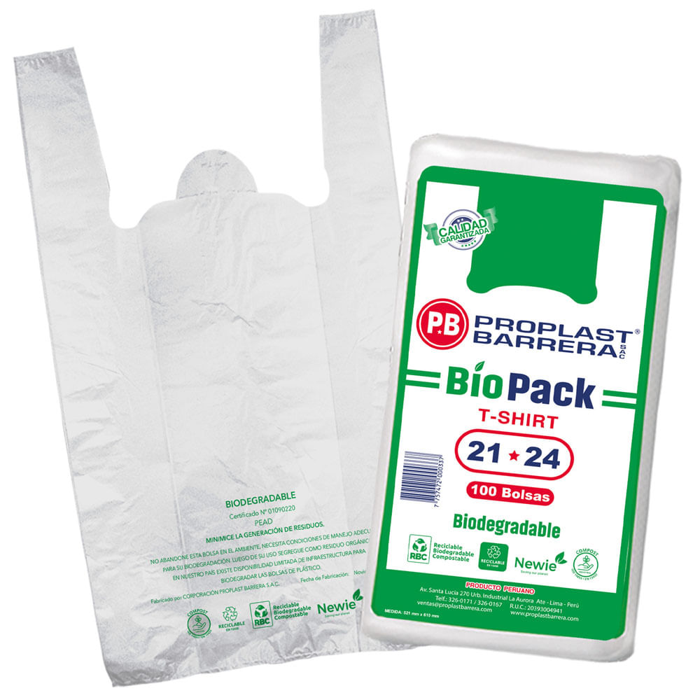 Bolsa T Shirt Bio Natural 21X24