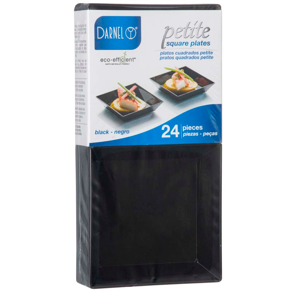 Plato Cuadrado Pet Negra DARNEL 12Pq Cjx288Un 35x65x130mm