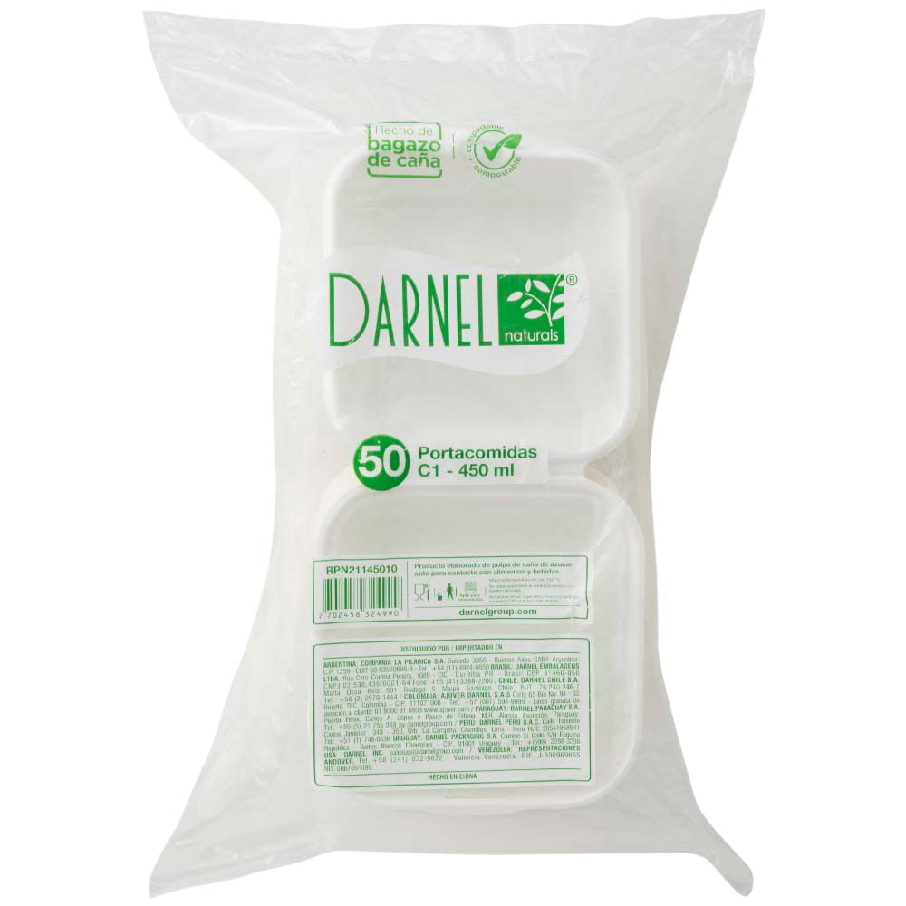 Portacomidas Nat  Bag DARNEL 450Ml 50un 130x140x310mm