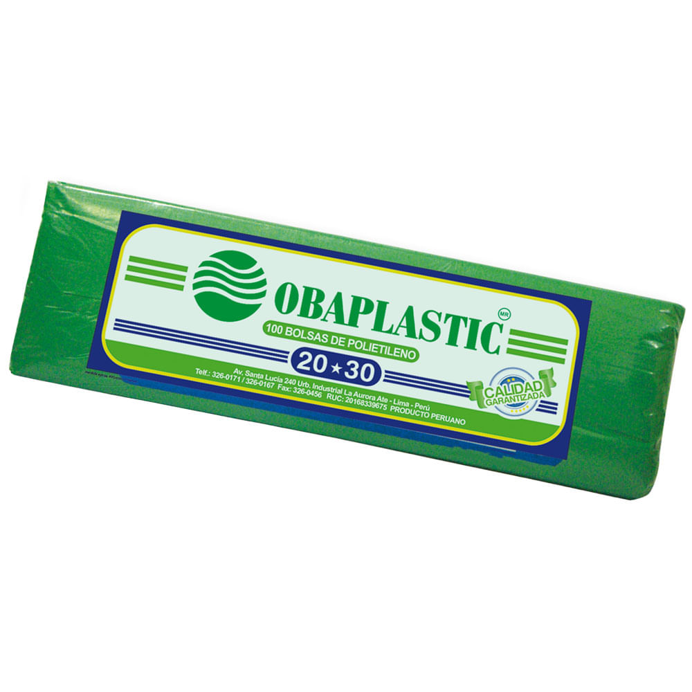 Bolsas PB Planas Verde Oba 20X30