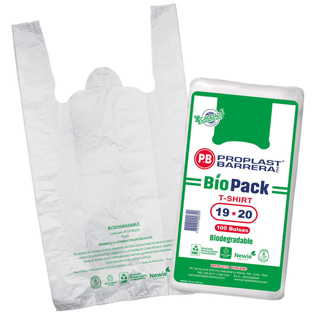 Bolsa T Shirt Bio Natural 19X20