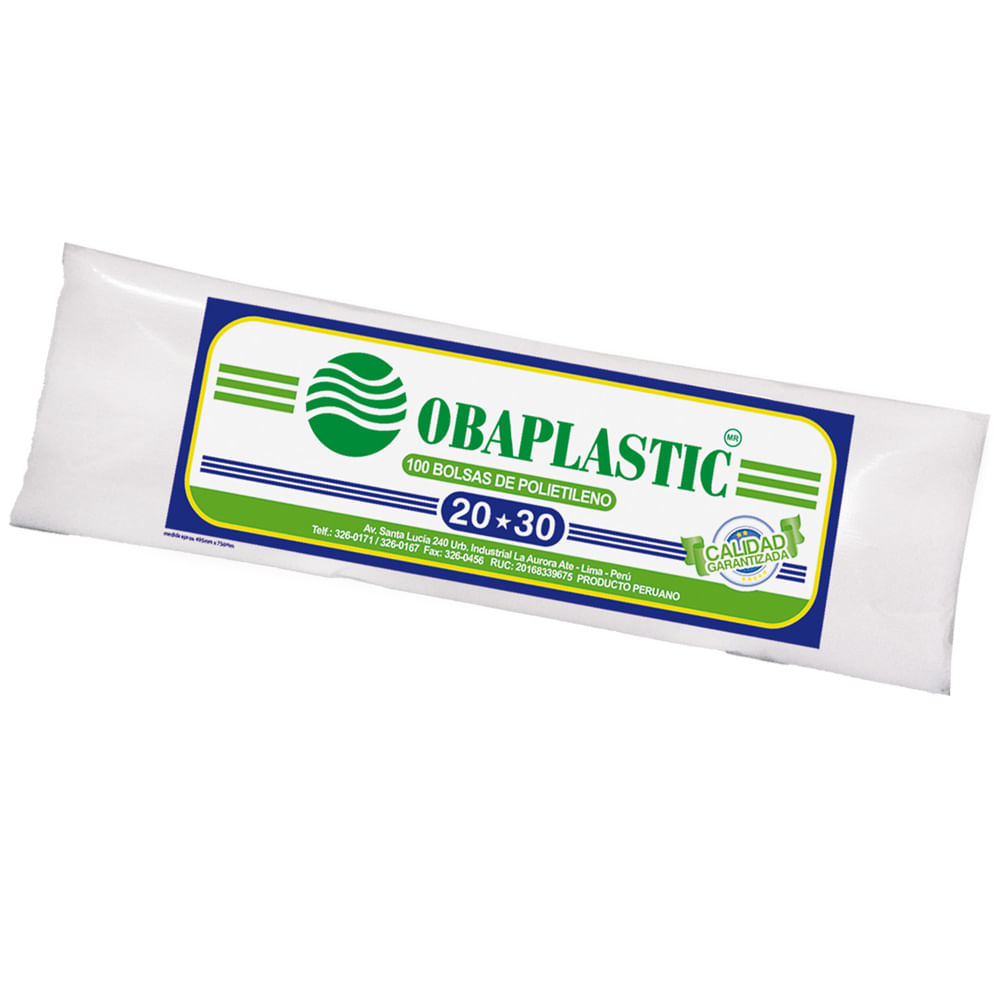 Bolsas PB Planas Blanco Oba 20X30