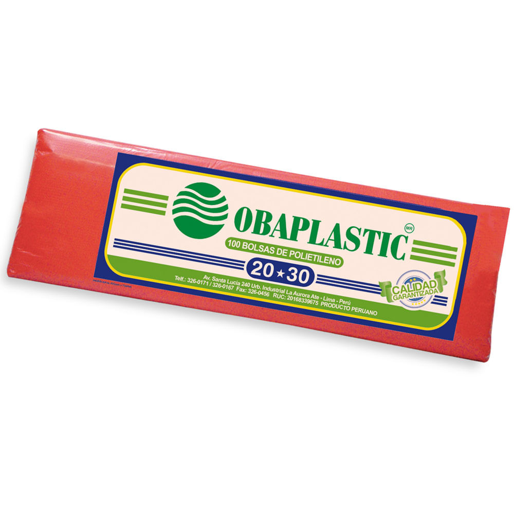 Bolsas PB Planas Rojo Oba 20X30