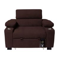 Sofá Cama Baraka Home Baltimore con Porta Vasos y Bolsillos Laterales 1 plz Chocolate