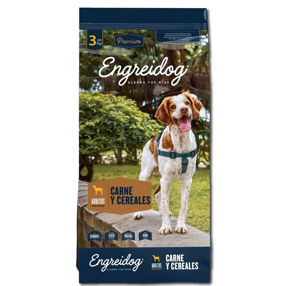 Comida Premium para Perros ENGREIDOG Adulto sabor Carne y Cereales Bolsa x 3Kg