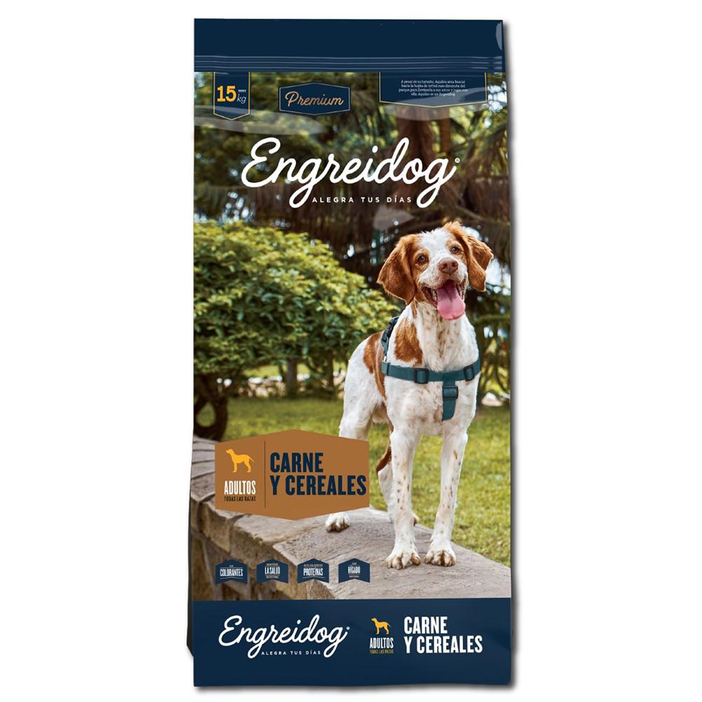 Comida Premium para Perros ENGREIDOG Adulto sabor Carne y Cereales Bolsa x 15Kg