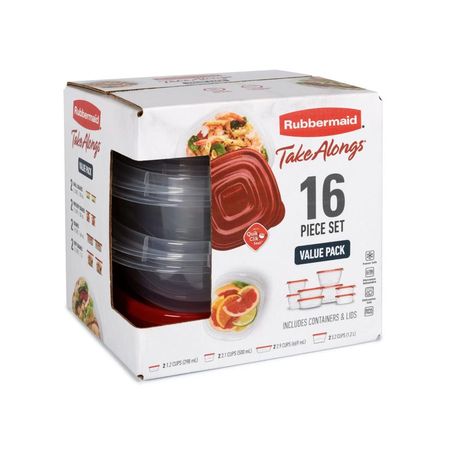 Set hermeticos Rubbermaid TakeAlongs 16 Piezas