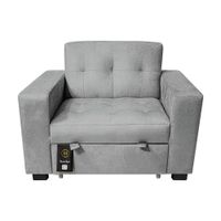 Sofá Cama Baraka Home Madison 1 Plz Gris Claro