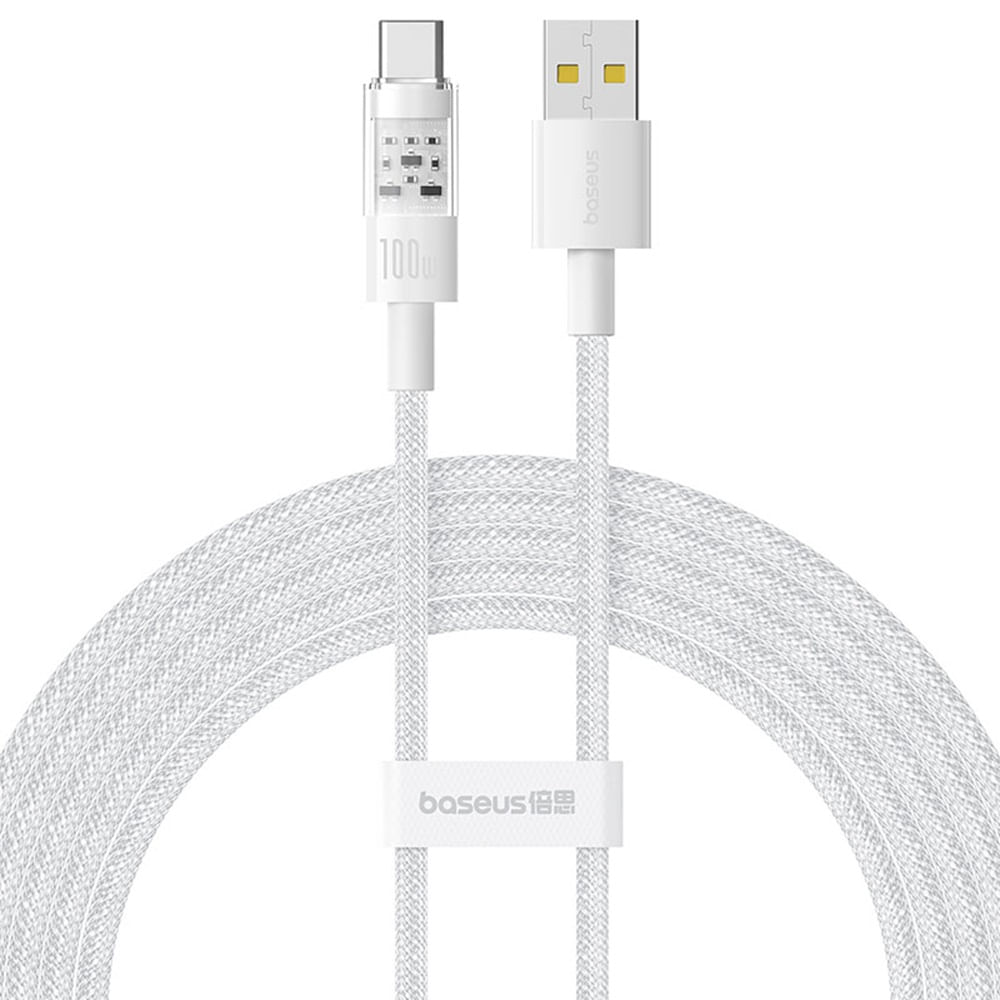Cable Carga Rápida, USB-A a USB-C, Baseus, 2 Metros, Blanco