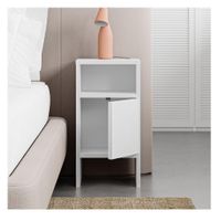 Velador Mesa de Noche Xanty TU MESITA Melamina 18mm 1 puerta color Blanco