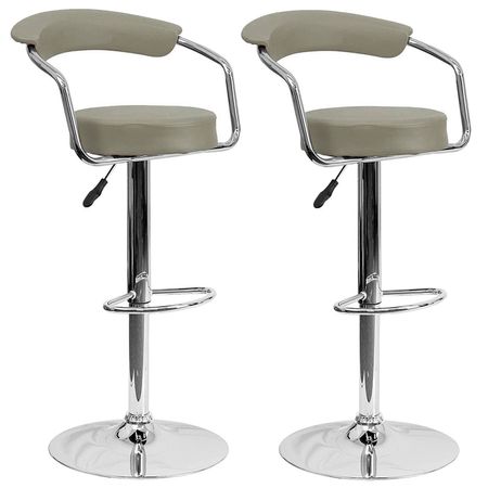 Set x 2 Sillas de Bar Taburete Moderno Gris Claro