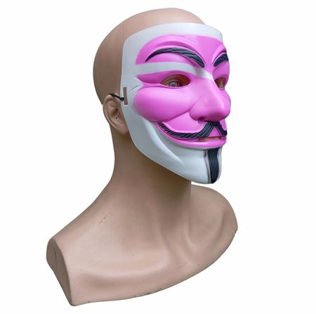Máscara de Anonymus Vendetta Rosado de Plástico Importado