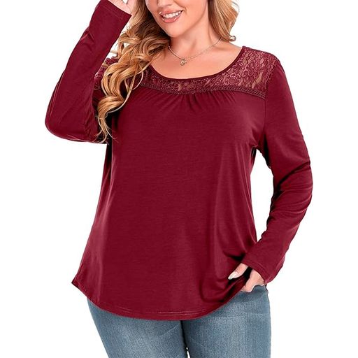 Blusa Manga Larga Zyfmaily Color Vino Tinto Para Mujer Talla 2X plazaVea plazaVea