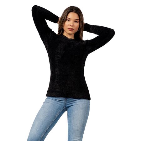 Polera Básico y Suave de Angora Color Negro S