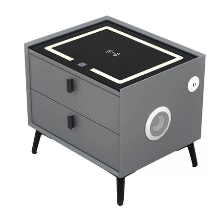 Mesa De Noche Smart con 2 Cajones | Gris