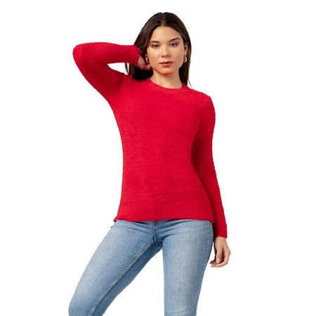 Polera Básico y Suave de Angora Color Rojo S