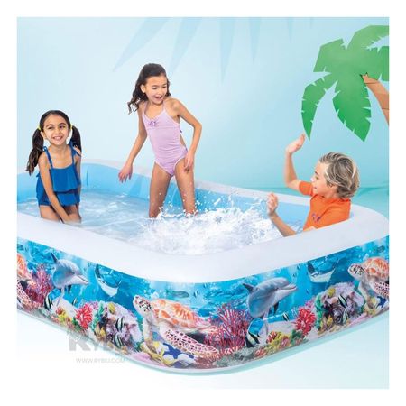 Piscina Inflable Diseño Tropical para Infantes en Multicolor