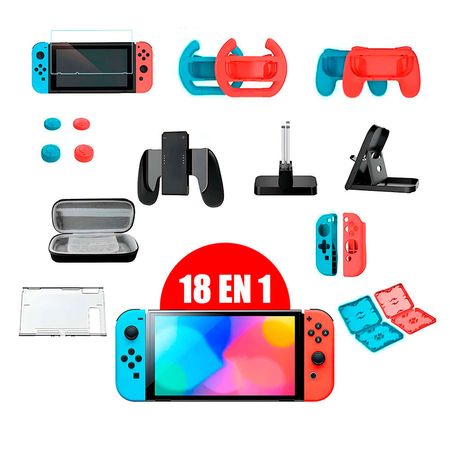 Superkit De Accesorios 18 En 1 Para Nintendo Switch Fat