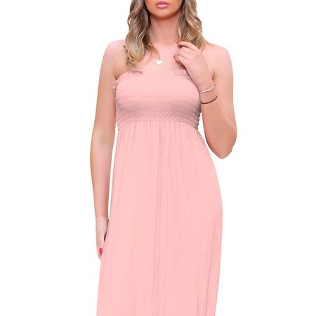 Vestido Largo Just Quella Color Rosado Para Mujer Sanllo Talla XL