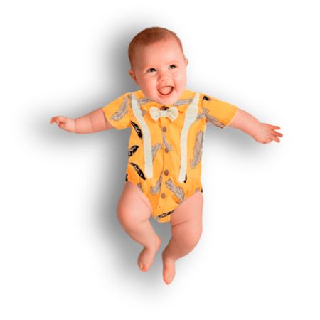 Enterizo Amababa Color Amarillo Para Bebe de 0 - 3 Meses