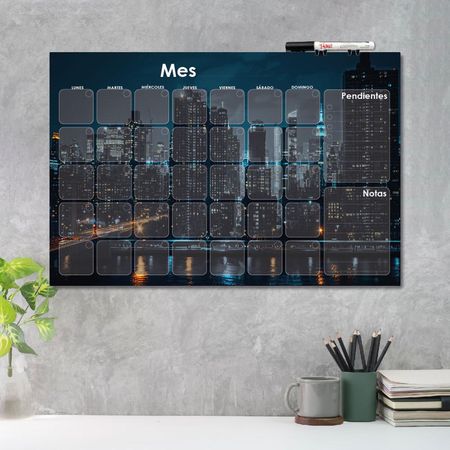 PLANNER DE ACRÍLICO TABLÚ 60X40 PARA HOMBRES MES PENDIENTES Y NOTAS