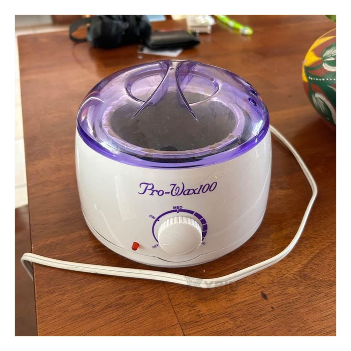 Olla para Cera Bonita de Color Blanco y Lila