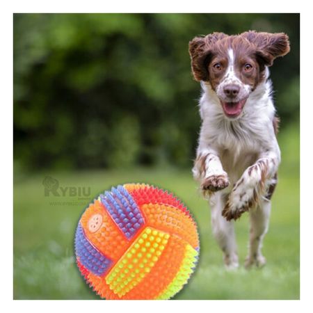 Pelota en Material TPR en Color Naranja Y+Papel de Regalo