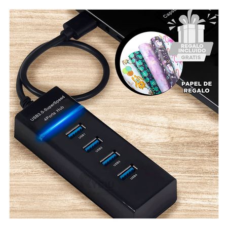 Interfaz de Puerto USB Multiple en Negro Y+Post-it adhesivos