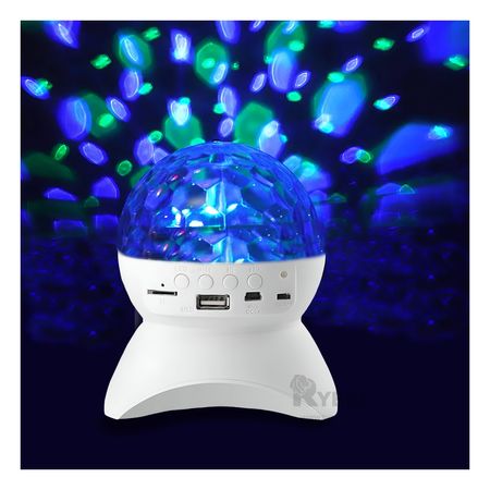 Bocina Lampara Bluetooth con Luces Led Giratorio Blanco