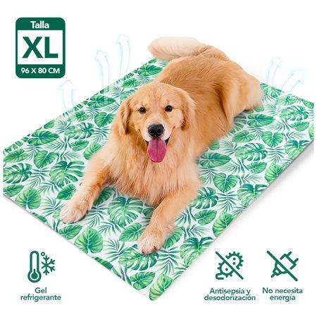 Mat con Gel de Enfriamiento Pet Cool Refrigerante 96X80 CM XL Hojas GZ9