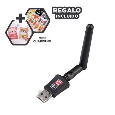 Receptor Portatil de WiFi en Color Negro Y+Agendita