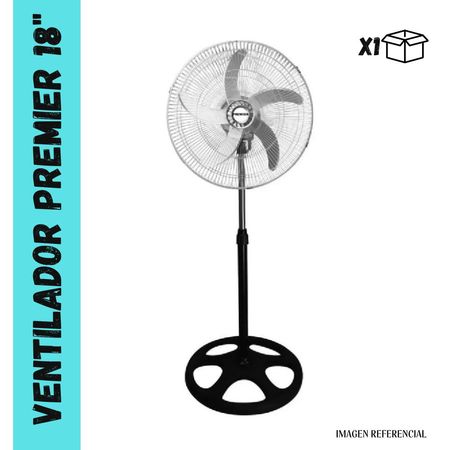 Ventilador Premier de 5 Aspas Plateado 160Watts