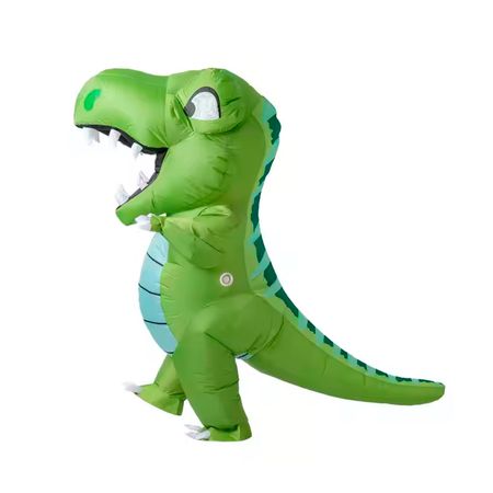 Disfraz Inflable de Dinosaurio Verde Cabezón para Halloween y Cosplay