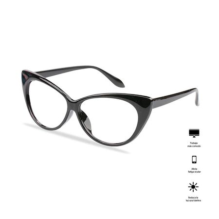 Lentes Oftalmicos Soolala Cats con Filtro Azul UV400 Color Negro para Mujer - Nezmun