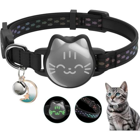 Collar de gato Airtag con soporte y diseño reflectante