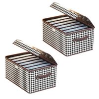 2 Pcs Organizadoras Plegable De Ropa Caja De Almacenamiento  Con Tapa y Divisiones