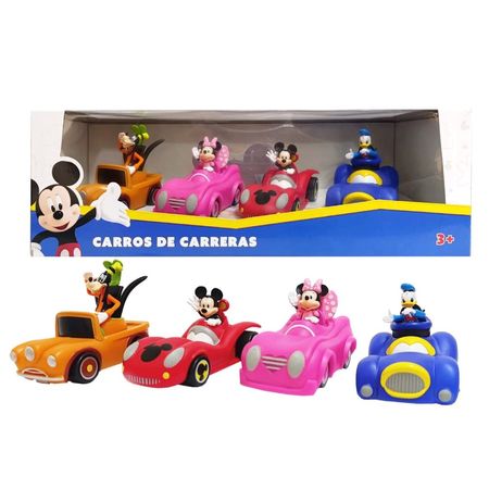 Juguete Set de Vehículos Mickey Mouse y sus Amigos 4pcs