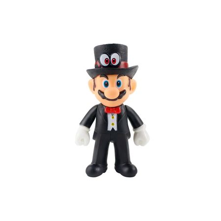 Muñeco Juguete Super Mario Bros - Mario con Cappy Traje Negro 12 cm