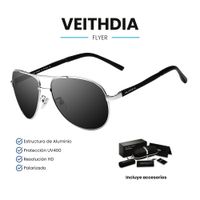 Lentes de Sol VEITHDIA Flyer - Polarizados - UV400 - Plata