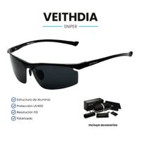 Lentes de Sol Veithdia Sniper - Polarizados - UV400 - Negro