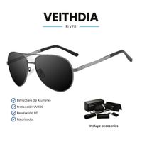 Lentes de Sol VEITHDIA Flyer - Polarizados - UV400 - Gris