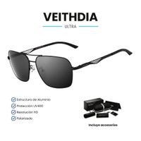 Lentes de Sol VEITHDIA Ultra - Polarizados - UV400 - Negro